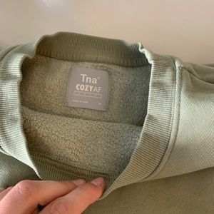 Aritzia tna cozy af perfect crew neck size medium sea grass green
